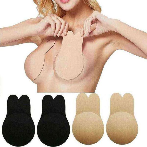 

5pc kawaii rabbit bra pads women push up bras for self adhesive silicone strapless invisible bra reusable sticky breast lift up tap y22307e
