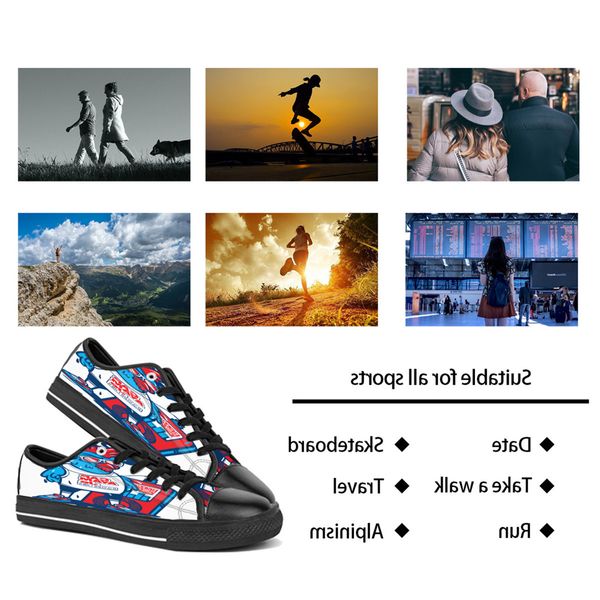 

men women diy custom shoes low canvas skateboard sneakers triple black customization uv printing sports sneakers br179