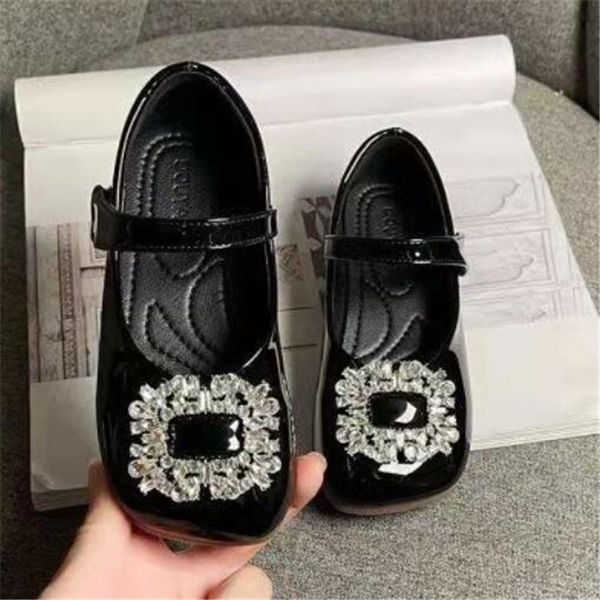 

girl princess shoes children sneakers metal buckle diamond child sandal soft comfortable kids baby dress shoe, Black;red