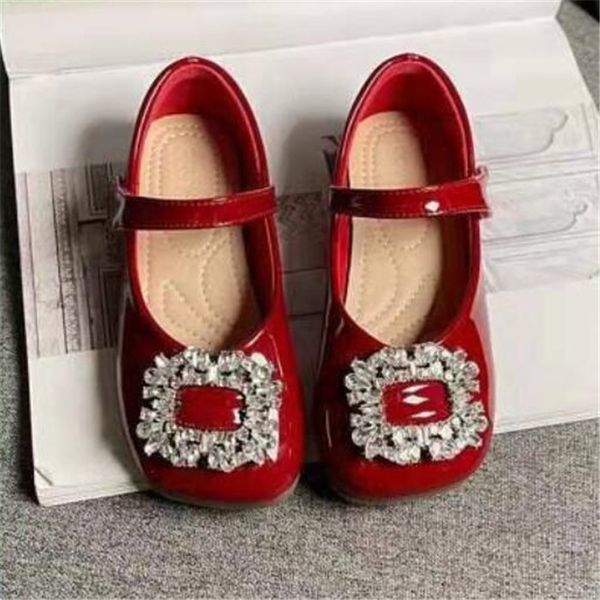 

children sneakers fashion kids girl princess shoes metal buckle diamond child sandal soft comfortable female baby dress shoe, Black;red
