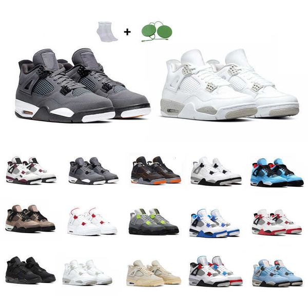 

2021 classic basketball shoes men 4s 4 comfortable breathable bred fire red university blue cement white oreo taupe haze mens trainers