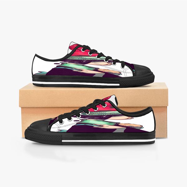 

custom shoes classic canvas low cut skateboard casual triple black accept customization uv printing low mens womens sports sneakers breathab