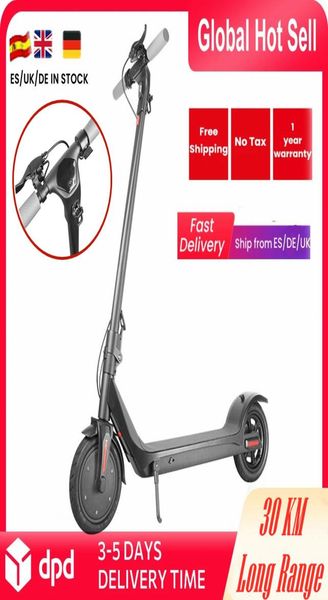 

eu stock folding electric scooter bicycle 350w 30km long range ebike skateboard steeringwheel smart 2 wheel self balance standing3410299, Silver;blue