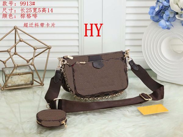

luxury tote shoulder bag purse designer handbag messager bags brand crossbody totes pu leather #9913 womens 3pcs/set coin composite old flow
