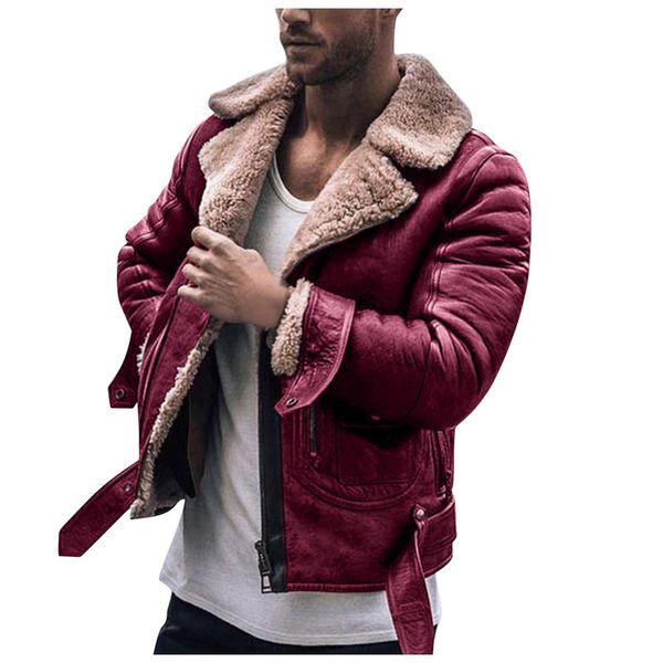

men's jackets winter fleece men's jackets zipper wollen turn down collar thick parkas warm windproof zipper male coat 221117, Black;brown