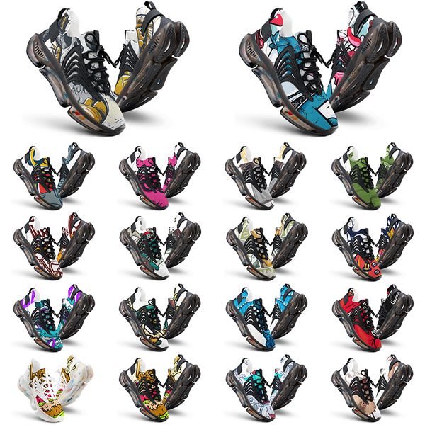 

elastic running shoes custom shoes men women diy white black green yellow red blue mens trainer outdoor sneakers size 38-46 color174