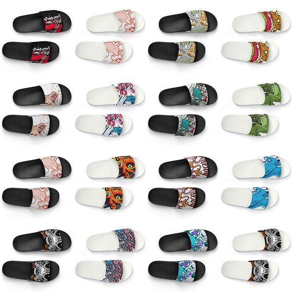 

men women custom slippers shoes artoon animal design diy word black white blue red mens trainer 204