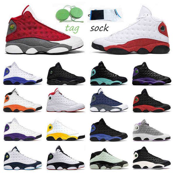 

2022 men outdoor shoes jumpman 13 red flint starfish university gold bred chicago lakers 13s sneakers, Black