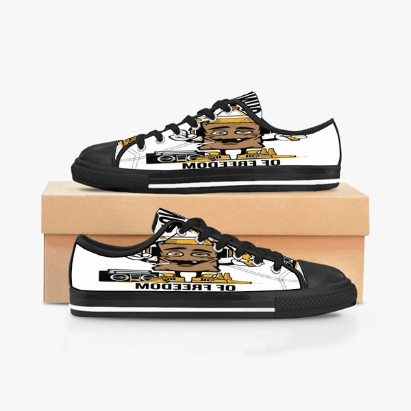 

men women diy custom shoes low canvas skateboard sneakers triple black customization uv printing sports sneakers daishu 171-12