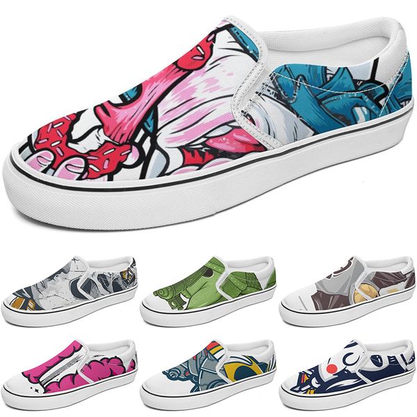 

custom shoes slip-on canvas shoe customized sneakers men women blue red yellow classic custom comfortable low platform sneaker color10