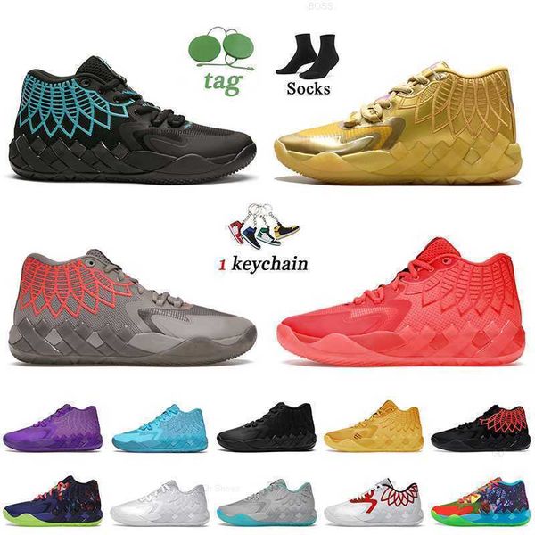 

2022 lamelo ball mb.01 basketball shoes rick and morty not from here red blast buzz city galaxy, Black