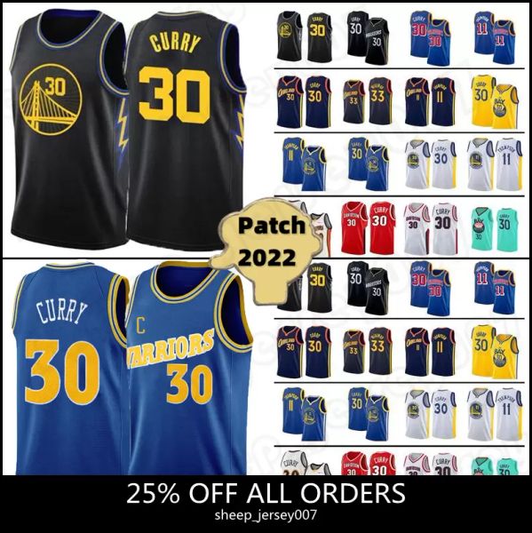 

jersey golden state''warriors''2022 new stephen 30 curry basketball james 33 11 thompson wiseman klay 75th anniversary, Black;red