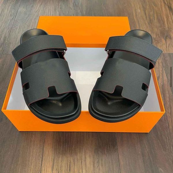 

luxury summer brand chypre sandals men's rubber sole slippers outdoor leisure walking on the beach slide comfort walking eu38-46, Black