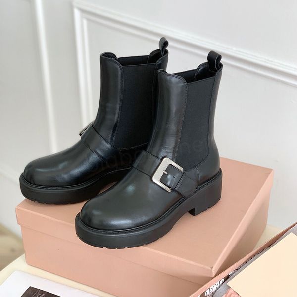 

miu boots fashion martin women's sleeves nude boots designer luxury classic new black patent leather outdoor non-slip thick bottom buck