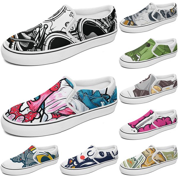 

custom shoes slip-on canvas shoe customized sneakers men women blue red yellow classic custom comfortable low platform sneaker color29