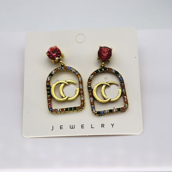 

charm designers colour love earrings designer women bow diamonds party wedding rhinestone birthday gift luxury classic brand european americ, Golden