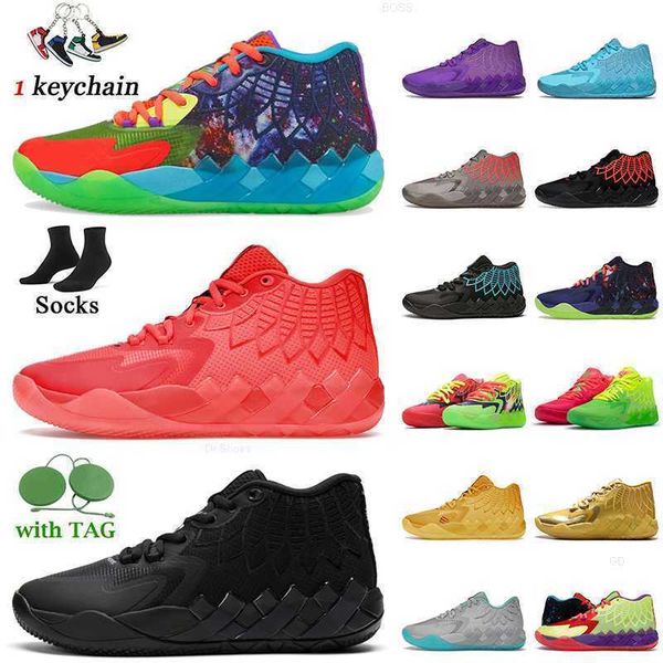 

mens sport basketball shoes fashion 2022 lamelo ball mb.01 not from here be you iridescent dreams unc rick and morty galaxy i queen buzz