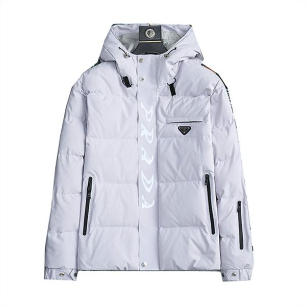 

winter parka new mens down jacket warm thickened fashion outdoor down coats popular puffer jackets simple solid color with hat multicolor co, Black