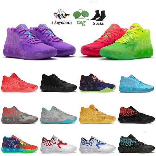 

2022 1of1 lamelo ball mb.01 basketball shoes queen buzz city rick and morty iridescent dreams, Black