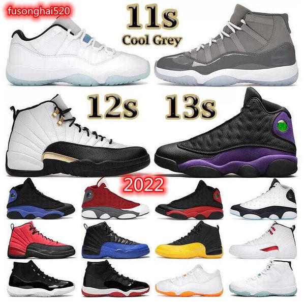 

2022 basketball shoes men women 11s cool grey legend blue low concord 12s royalty taxi utility grind the master 13 court purple menjordon, Black