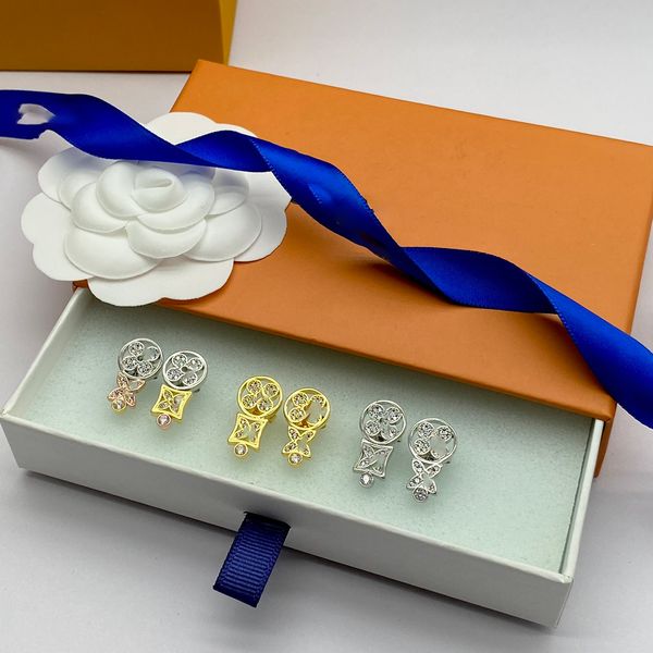 

stud earring with circle design fashion jewelry new fashion men women universal couple gift presented in box, Golden;silver
