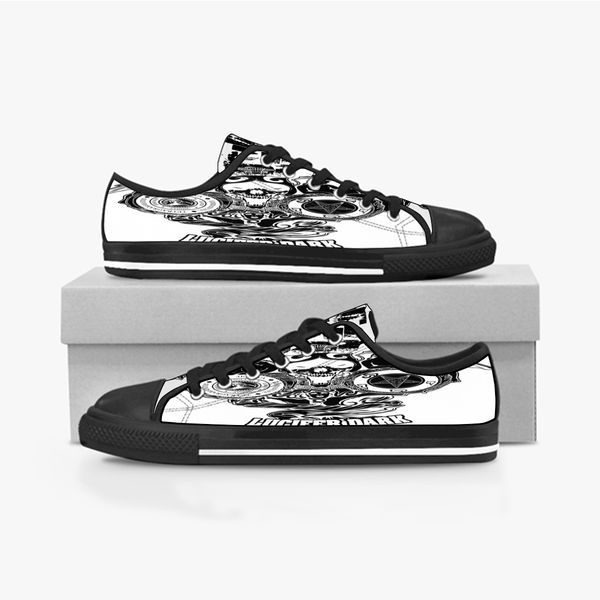 

custom shoes classic canvas low cut skateboard casual triple black accept customization uv printing low mens womens sports sneakers breathab
