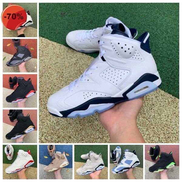 

basketball shoes men sneakers white red foam electric green british khaki olive black infrared dmp washed denim georgetown jumpman 6 6s unc