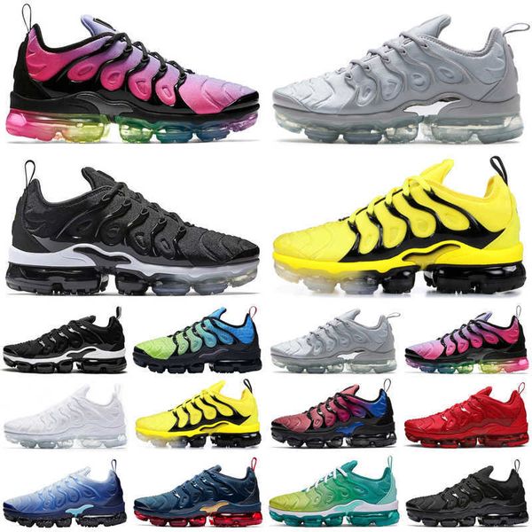 

discount tn plus neon men women running shoes triple black ice blue sunset rainbow mens womens trainers sports sneakers runners size 36-45