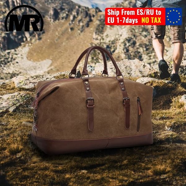

duffel bags markroyal canvas leather men travel carry on luggage handbag tote large weekend drop 221117
