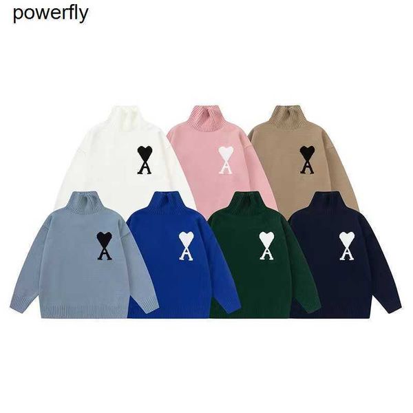 

men's sweaters designer amis fashion brand love sweater peach heart men's women's loose warm couple clothes sweaters, White;black