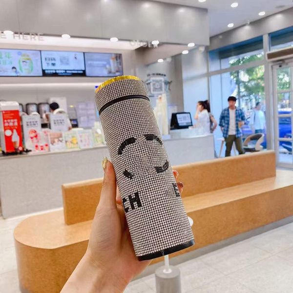 

new arrivals 500ml creative diamond thermos bottle water bottle stainless steel smart temperature display vacuum flask mug gift for men wome