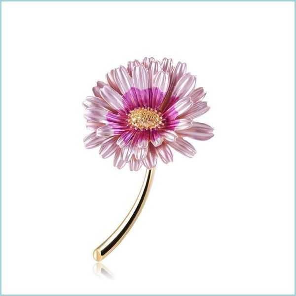 

pins brooches gold enamel sunflower brooch pin metal flower brooches business suit dress cor lapel pins women men fashion jewe dhvrg, Gray