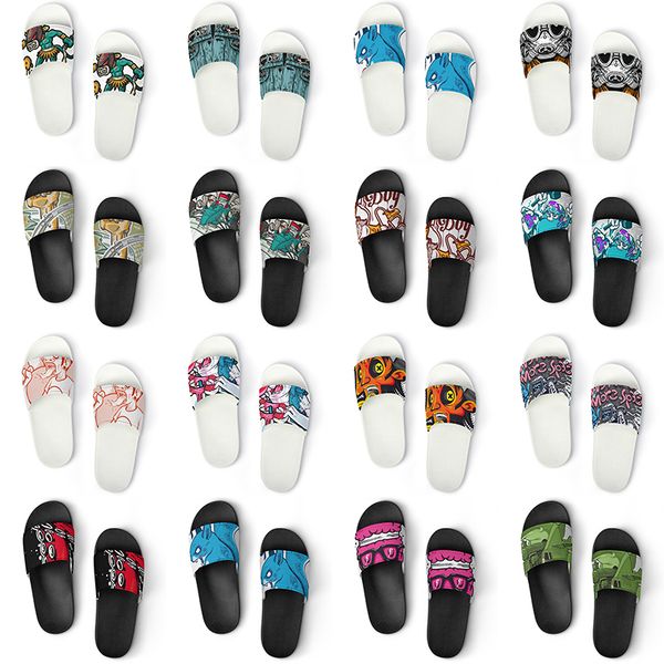 

men women custom slippers shoes artoon animal design diy word black white blue red mens trainer 102