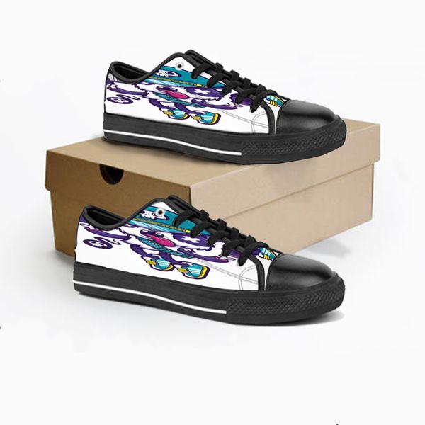 

custom shoes classic canvas low cut skateboard casual triple black accept customization uv printing low mens womens sports sneakers breathab