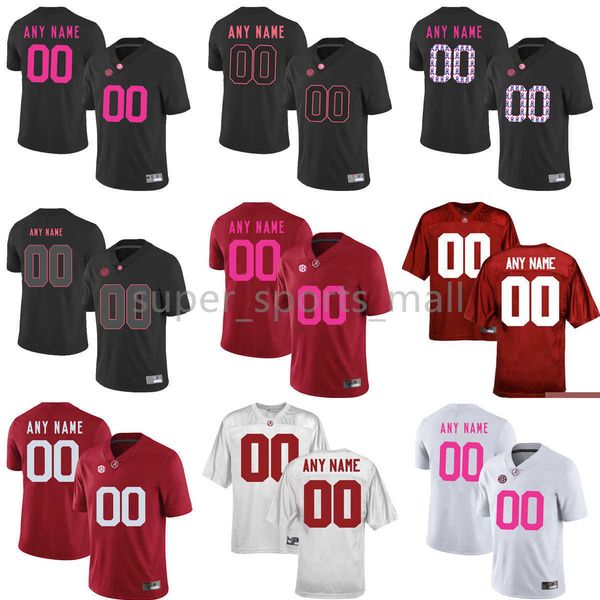 

ncaa college football 2 jalen hurts jersey red white 3 ridley 29 minkah fitzpatrick 13 tua tagovailoa nick saban custom shirt, Black