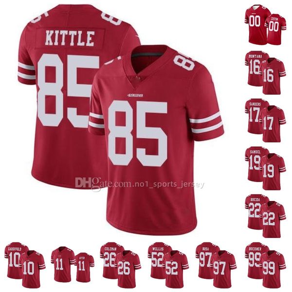 

jersey san francisco''49ers''men #97 nick bosa 85 george kittle 44 kyle juszczyk''nfl''women youth s, Black;red