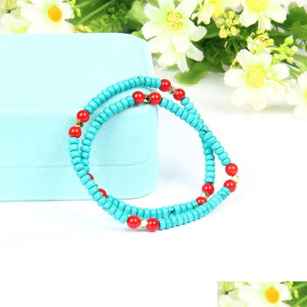 

beaded jewelry mens bracelets wraparound women with 6mm natural stone elastic beaded bangle 10pcs/lot drop delivery dhkpq, Black