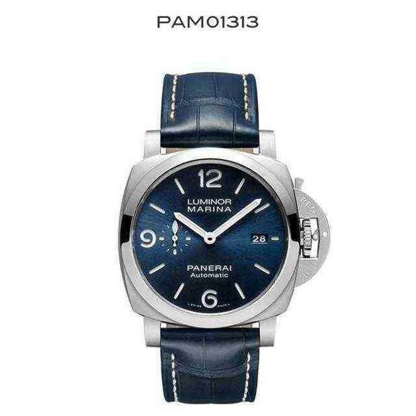 

superclone vs luxury mechanical movement watch penahai lumino lumino pam1313 blue radial dial men swiss designers es wrist, Slivery;brown