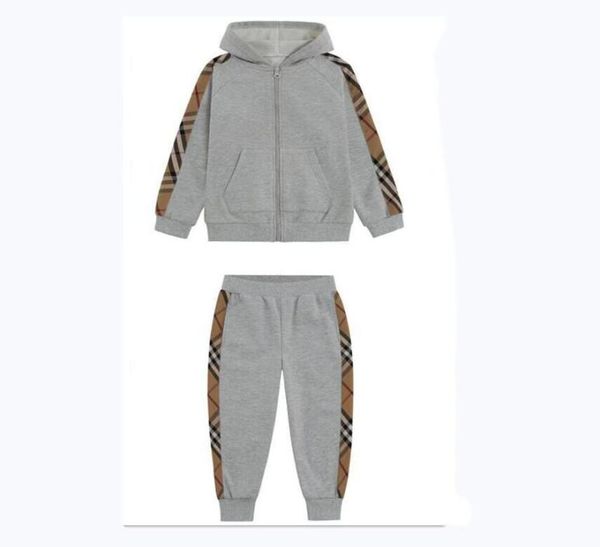 

spring autumn baby boys tracksuits sportswear kids clothing sets boy casual set cotton children plaid hoodiespants joggers 38 ye5052914, White