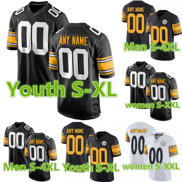 

football jerseys pittsburgh''steelers''men women youth 10 mitchell trubisky 22 najee harris 43 troy polamalu 11 chase cl, Black;red