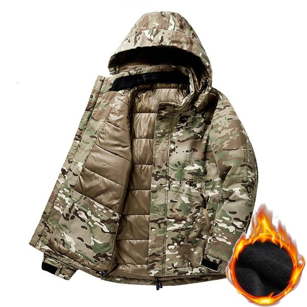 

mens down parkas bomber jackets outwear hooded zip up vintage winter military male camoflage green padded coat 221117, Black