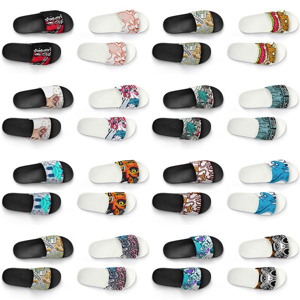 

men women custom slippers shoes artoon animal design diy word black white blue red mens trainer 241