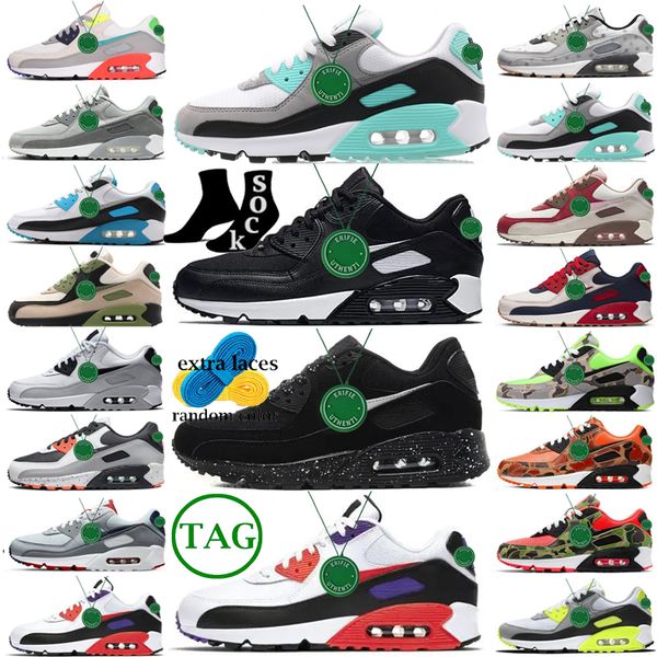 

2023 air og 90 surplus airmaxs running shoes triple black white rose pink hyper turquoise orange camo viotech be true laser blue city pack 2
