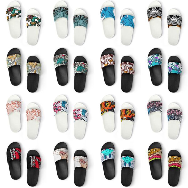 

men women custom slippers shoes artoon animal design diy word black white blue red mens trainer 043