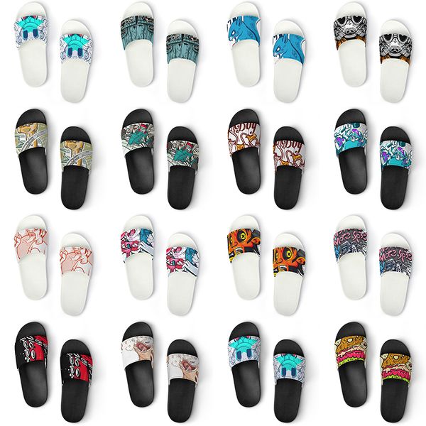 

men women custom slippers shoes artoon animal design diy word black white blue red mens trainer 046