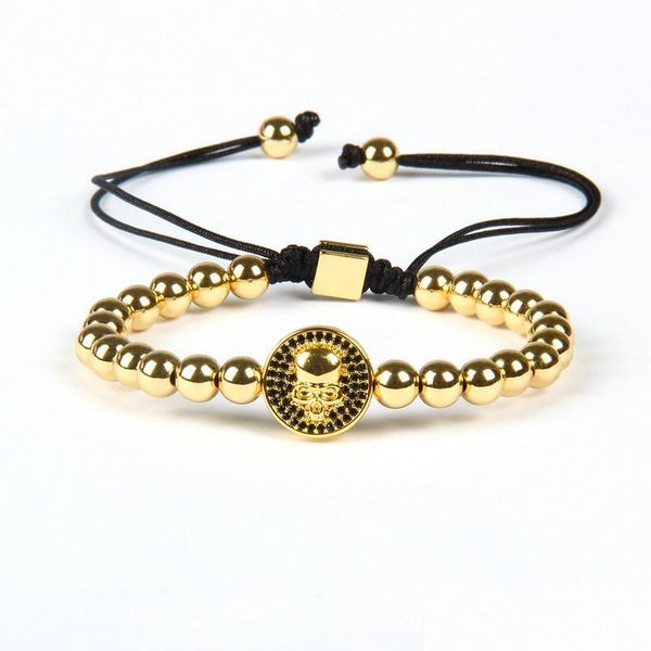 

charm bracelets party jewelry wholesale 6mm mix colors brass beads with new round black cz skl rame bracelets drop deliv dhnav, Golden;silver