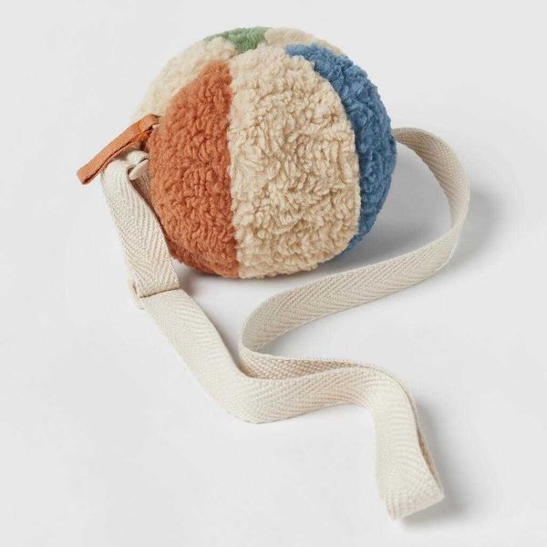 

hbp shoulder bags new style colorful plush round ball children's or girls' cute one shoulder messenger bag 221116