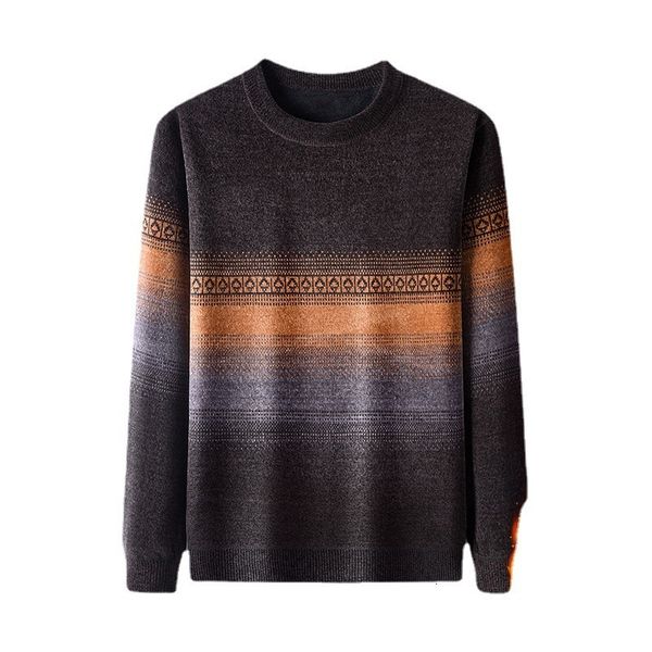 

men's sweaters sweater men's fleece thickening loose warm clothes winter round neck bottoming sweater 221117, White;black