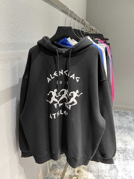 

designer plus size balencaigass sweater women men's casual hoodies coat t-shirts sweatshirts retroletter embroidery round neck uaum, Black