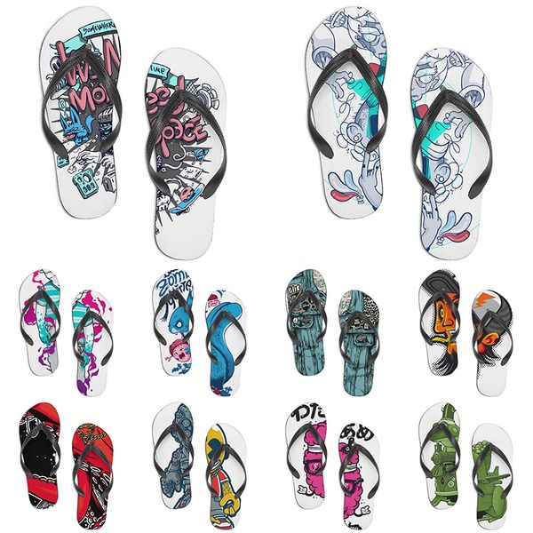 

men women custom slippers cartoon design anime diy word black white blue red purple mens colorful trainer 003